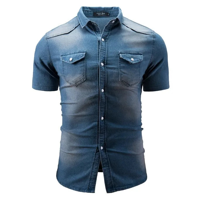 Morae-Amsterdam® | Denim Overhemd Met Korte Mouwen