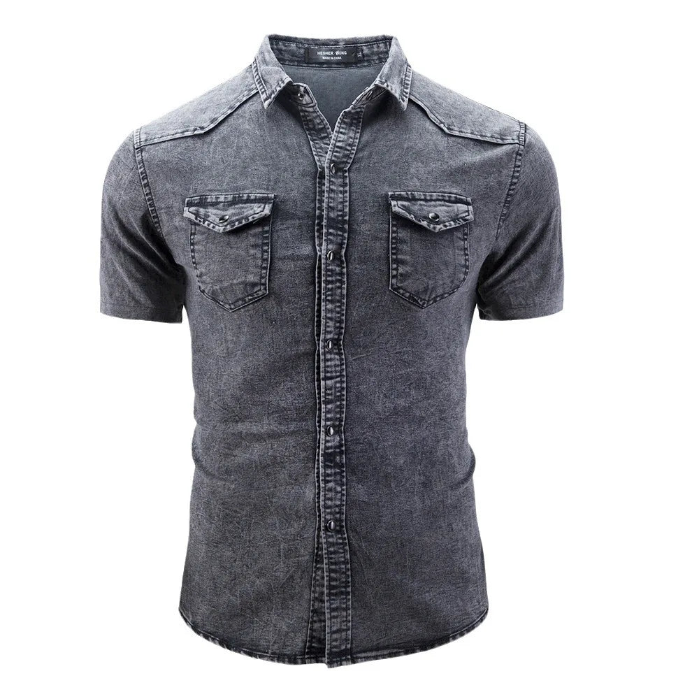 Morae-Amsterdam® | Denim Overhemd Met Korte Mouwen