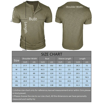 Morae-Amsterdam® | Stoer Henley T-Shirt met Korte Mouwen