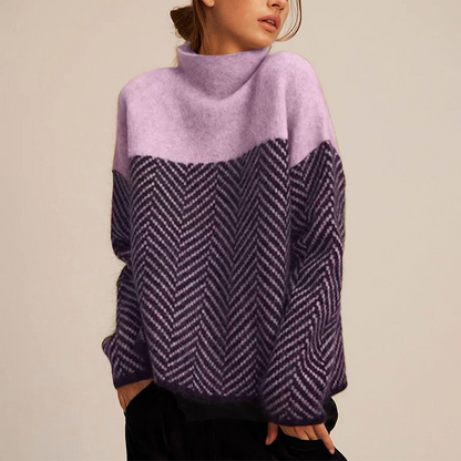 Mia™| Luxe Coltrui met Trendy Visgraatpatroon