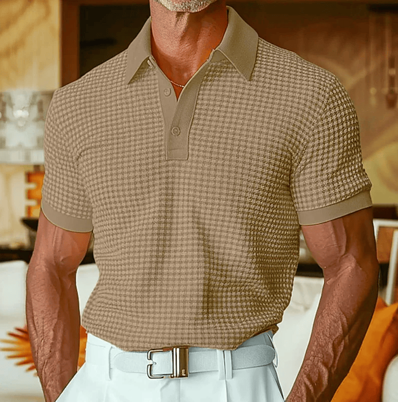 Morae-Amsterdam® | Geruite Polo met Structuur
