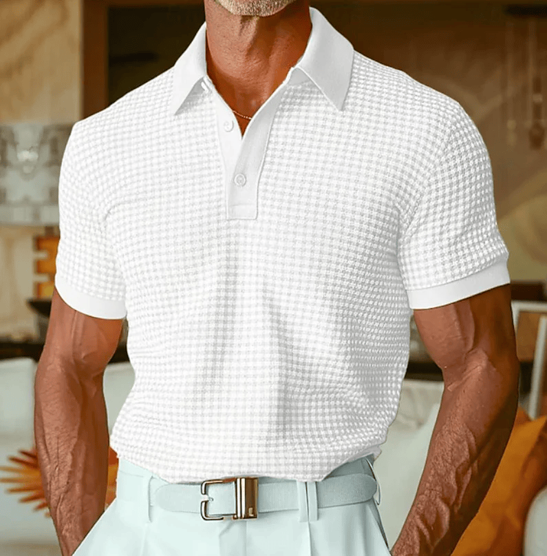 Morae-Amsterdam® | Geruite Polo met Structuur