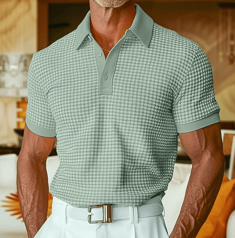 Morae-Amsterdam® | Geruite Polo met Structuur