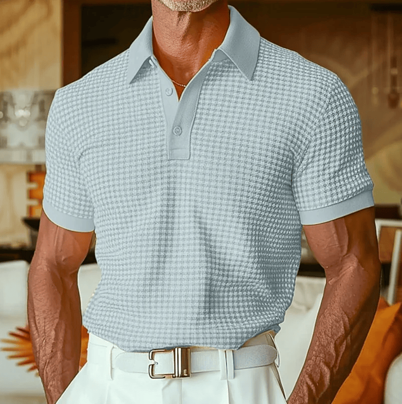 Morae-Amsterdam® | Geruite Polo met Structuur