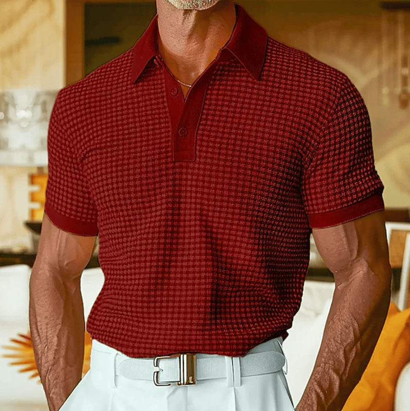 Morae-Amsterdam® | Geruite Polo met Structuur